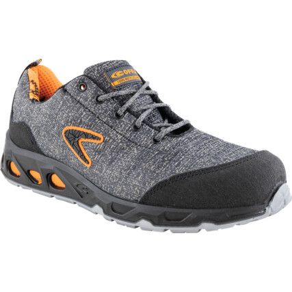 Reconverted Unisex Safety Trainers, Size 6, Grey/Orange, TEXPET Upper, Aluminium Toe Cap, S1, EN ISO 20345:2011