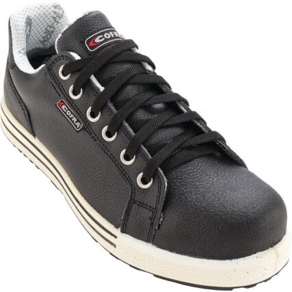 Throw Unisex Safety Trainers, Size 6, Black, Leather Upper, Aluminium Toe Cap, S3, EN ISO 20345:2011