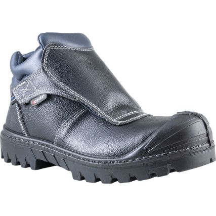 Welder Bis, Unisex Safety Boots Size 8, Black, Leather, Composite Toe Cap