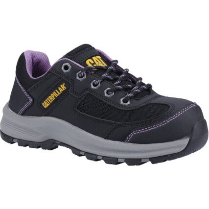 Elmore Women's Safety Trainers, Size 3, Black/Lilac, Mesh/Microfibre Upper, Composite Toe Cap, S1P, EN ISO 20345:2011