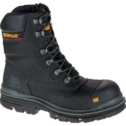 Unisex Safety Boots Size 9, Black, Leather, Waterproof