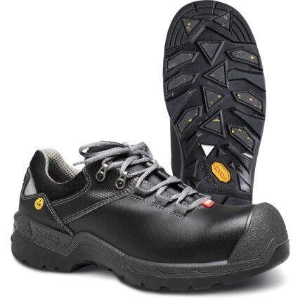 Jalas Unisex Composite Safety Shoes, Size 2, Black, Leather Upper, Composite Toe Cap, S3, EN ISO 20345:2011