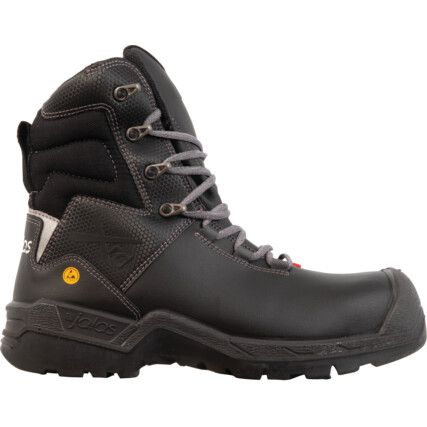 Unisex Safety Boots Size 7, Black, Leather, Composite Toe Cap, ESD