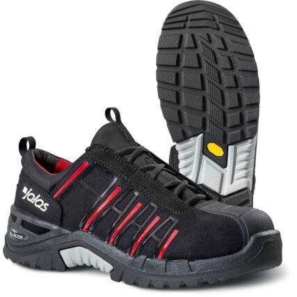 Exalter Unisex Safety Trainers, Size 3, Black/Red, ESD, Microfibre/Textile Upper, Aluminium Toe Cap, S3, EN ISO 20345:2011