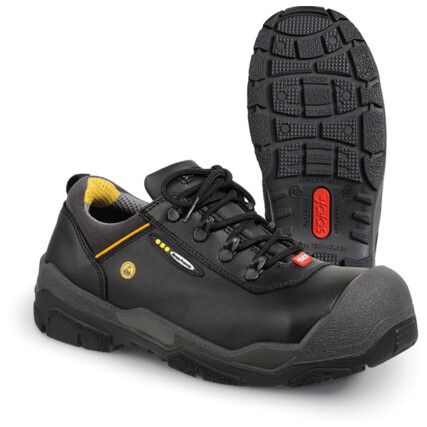 Jalas Terra Unisex Metal Safety Shoes, Size 10.5, Black, Wide Fit, Leather Upper, Aluminium Toe Cap, S3, EN ISO 20345:2011