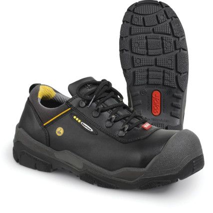 Jalas Terra Unisex Metal Safety Shoes, Size 3, Black, Wide Fit, Leather Upper, Aluminium Toe Cap, S3, EN ISO 20345:2011