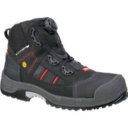 Zenit, Unisex Safety Boots Size 10.5, Black, Leather, Water Resistant, Aluminium Toe Cap, ESD