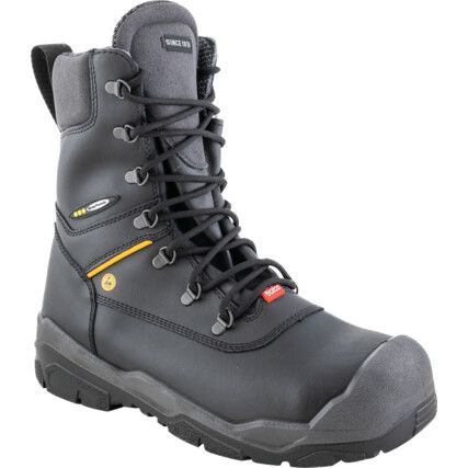 Jalas, Mens Safety Boots Size 6, Black, Leather, Aluminium Toe Cap, ESD, Wide Fit