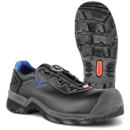 Jalas 1268 Unisex Metal Safety Shoes, Size 2, Black/Blue, Leather Upper, Composite Toe Cap, S3, EN ISO 20345:2011