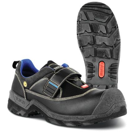 Jalas 1258 Unisex Metal Safety Shoes, Size 2, Black, Leather Upper, Composite Toe Cap, S3, EN ISO 20345:2011