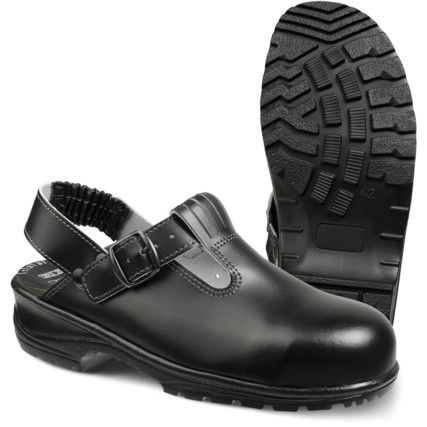 1792 Unisex Clogs, Size 2, Black, Leather Upper, SB, EN ISO 20345:2011