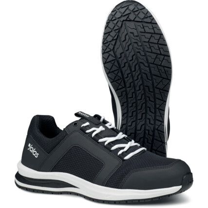 Jalas Tempus Men's Safety Trainers, Size 12, Black/White, ESD, Microfibre Upper, Steel Toe Cap, S1P, EN ISO 20345:2011