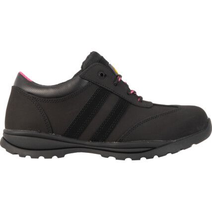 Sophie Women's Safety Trainers, Size 9, Black, Leather Upper, Steel Toe Cap, S1P, EN ISO 20345:2011