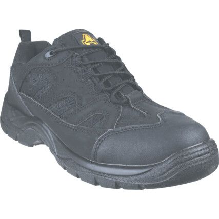 Unisex Vegan Safety Trainers, Size 4, Black, Mesh/Microfibre Upper, Steel Toe Cap, SBP, EN ISO 20345:2011