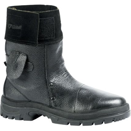 Unisex Safety Boots Size 9, Black, Leather, Steel Toe Cap