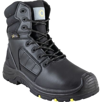 Metatarsal Safety Boots, Size, 10, Black, Leather Upper, Composite Toe Cap