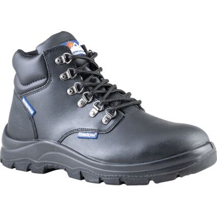 Unisex Safety Boots Size 9, Black, Leather, Waterproof