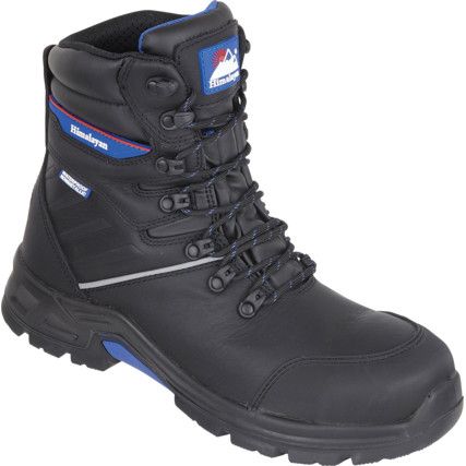 STORMHI, Unisex Safety Boots Size 9, Black, Leather, Water Resistant