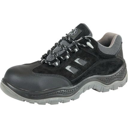 4115 Unisex Composite Safety Shoes, Size 11, Black, Leather/Synthetic Upper, Composite Toe Cap, S1P, EN ISO 20345:2011