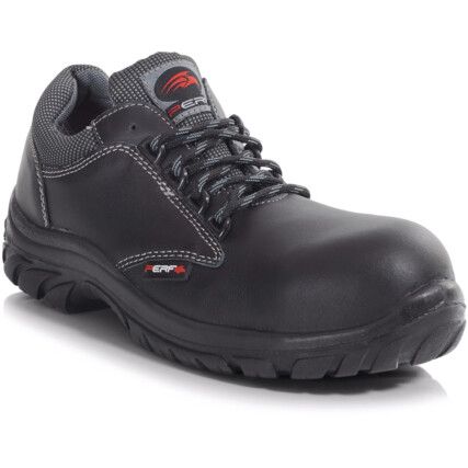 PB100 Unisex Safety Trainers, Size 11, Black, Leather Upper, Polycarbonate Toe Cap, S3, EN ISO 20345:2011