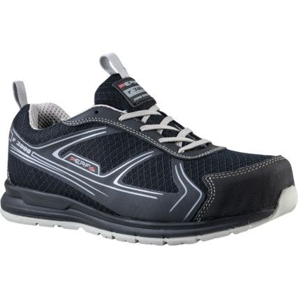 Gravity Five Unisex Safety Trainers, Size 8, Black/Grey, Textile Upper, Aluminium Toe Cap, S1P, EN ISO 20345:2011