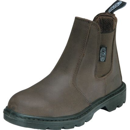 WorkTough, Unisex Safety Boots Size 7, Brown, Leather, Steel Toe Cap