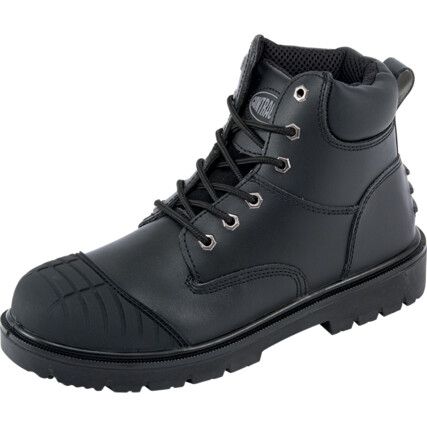 Contractor, Metal Safety Boots, Black, Leather Upper, Steel Toe Cap, S3, Size 8