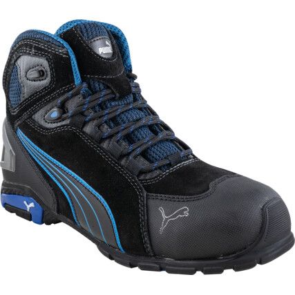 Rio, Unisex Safety Boots Size 11, Black, Suede, Water Resistant, Aluminium Toe Cap