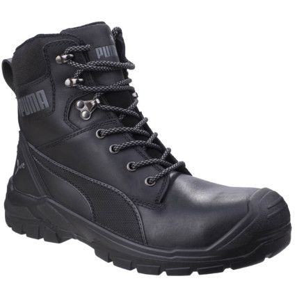 Mens Safety Boots Size 9, Black, Leather, Fibreglass Toe Cap