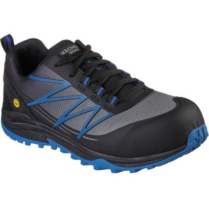 Puxal Men's Safety Trainers, Size 10, Black/Blue, ESD, Textile Upper, Composite Toe Cap, S1P, EN ISO 20345:2011