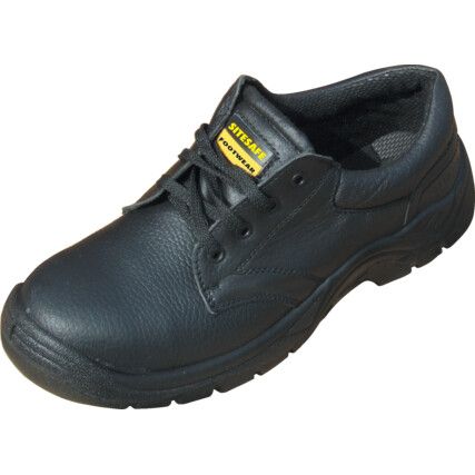 Unisex Metal Safety Shoes, Size 9, Black, Leather Upper, Steel Toe Cap, S1P, EN ISO 20345:2011