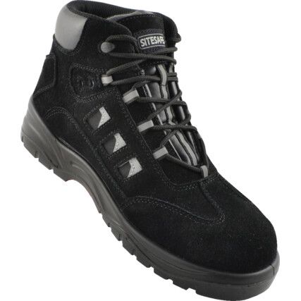 Unisex Safety Boots Size 3, Black, Leather, Steel Toe Cap