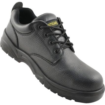 Unisex Metal Safety Shoes, Size 10, Black, Leather Upper, Steel Toe Cap, S1P, EN ISO 20345:2011