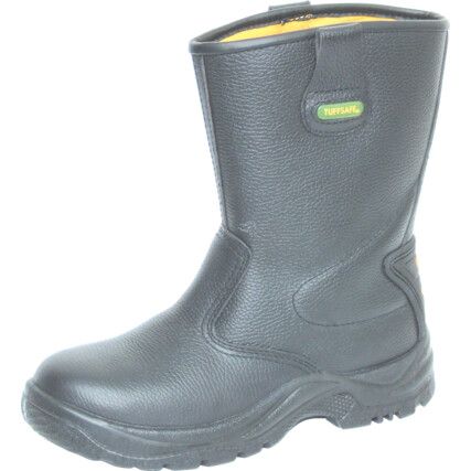 Men's Metal Rigger Boots, Size 7, Black, Polyurethane Upper, Steel Toe Cap, S3, EN ISO 20345:2011