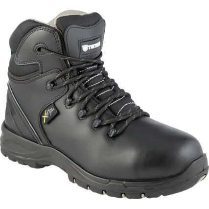 Metatarsal Protection Women's Safety Boots Size 5, Black, Leather, Water Resistant