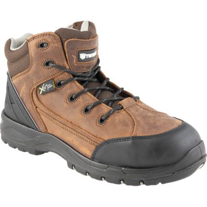 Metatarsal Protection Safety Boots Size 9, Brown, Leather, Water Resistant