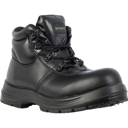 Unisex Safety Boots Size 7, Black, Leather, Water Resistant, Steel Toe Cap