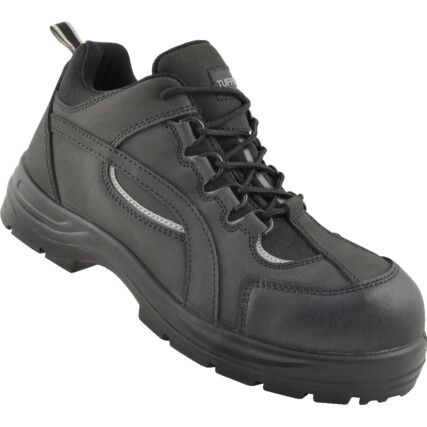 Unisex Safety Trainers, Size 6, Black, Leather Upper, Steel Toe Cap, S3, EN ISO 20345:2011