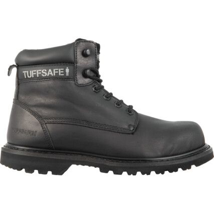 Unisex Safety Boots Size 13, Black, Leather, Steel Toe Cap