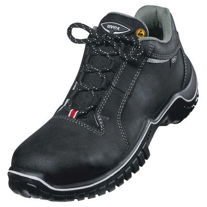 Motion Unisex Safety Trainers, Size 7, Black, ESD, Leather Upper, Steel Toe Cap, S3, EN ISO 20345:2011