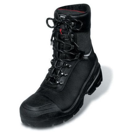 Quatro Pro, Mens Safety Boots Size 8, Black, Leather, Water Resistant, Steel Toe Cap