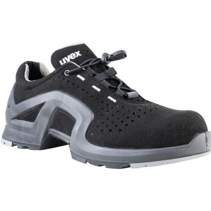 uvex 1 Unisex Safety Trainers, Size 5, Black/Grey, ESD, Synthetic Upper, Composite Toe Cap, S1, EN ISO 20345:2011