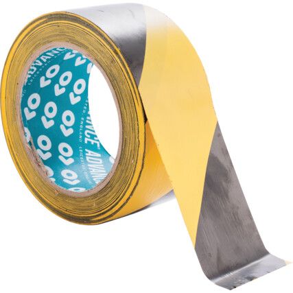 AT8H Adhesive Hazard Tape, PVC, Yellow/Black, 50mm x 33m