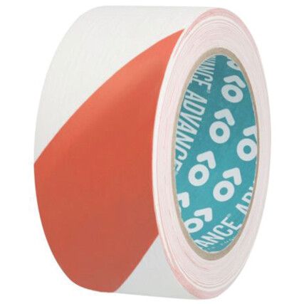 AT8H, Adhesive, Hazard Tape, PVC, Red/White, 50mm x 33m