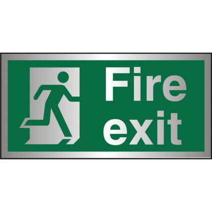 Fire Exit Man Left Aluminium Sign 200mm x 100mm