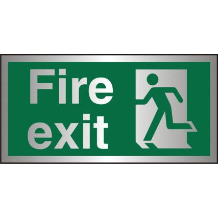 Fire Exit Man Right Aluminium Sign 200mm x 100mm