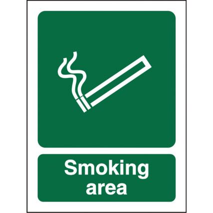 Smoking Area Polycarbonate Sign 300mm x 400mm