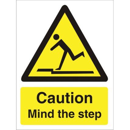 Mind the Step Polycarbonate Caution Sign 300mm x 400mm