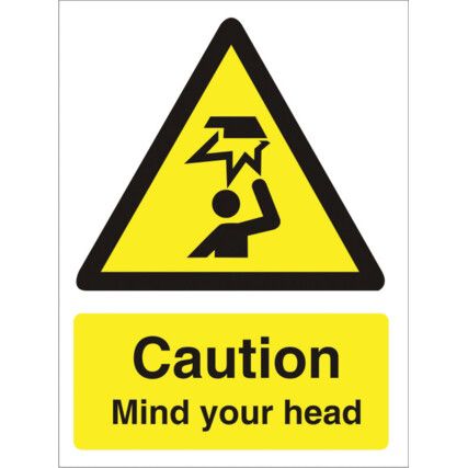 Mind your Head Polycarbonate Caution Sign 300mm x 400mm