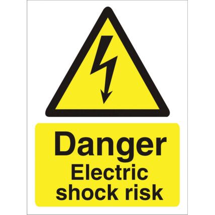 Electric Shock Risk Polycarbonate Danger Sign - 300 x 400mm